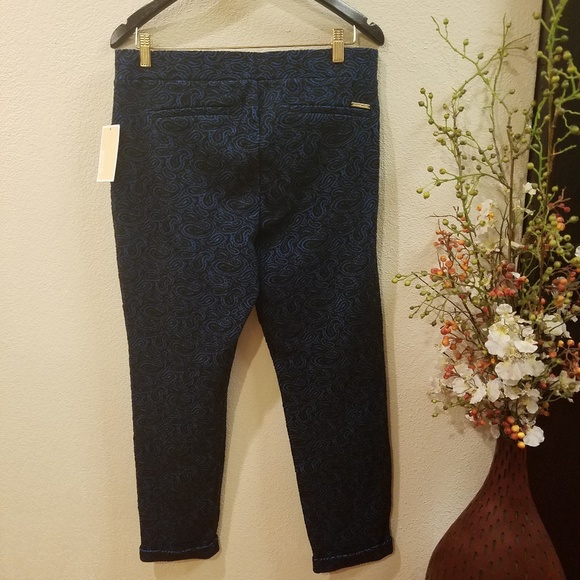 Michael Kors Blue with Black Lace design pants - Picture 2 of 7